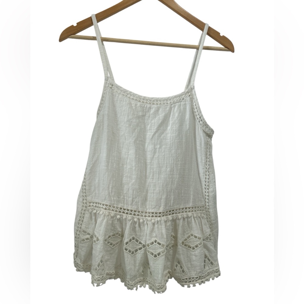 Scotch & Soda White Lace Trim Tank Top